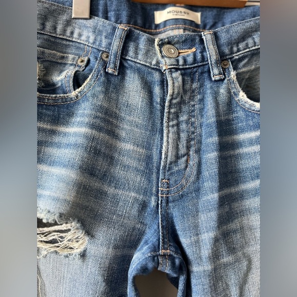 MOUSSY Vintage Distress Ripped Cropped Denim Jeans size 26 - Picture 11 of 13